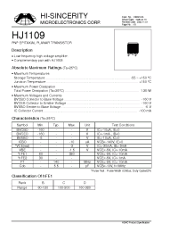 Datasheet HJ1109 manufacturer Hi-Sincerity