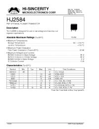 Datasheet HJ2584 manufacturer Hi-Sincerity
