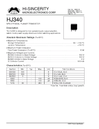 Datasheet HJ340 manufacturer Hi-Sincerity