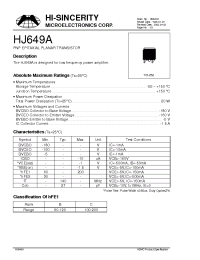 Datasheet HJ649A manufacturer Hi-Sincerity