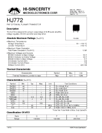 Datasheet HJ772 manufacturer Hi-Sincerity
