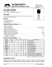 Datasheet HLB123D manufacturer Hi-Sincerity