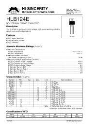 Datasheet HLB124E manufacturer Hi-Sincerity