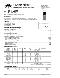 Datasheet HLB125E manufacturer Hi-Sincerity