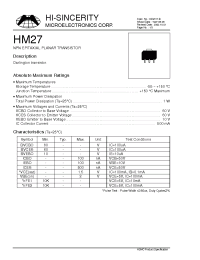 Datasheet HM27 manufacturer Hi-Sincerity