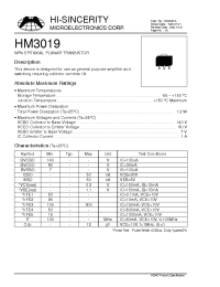 Datasheet HM3019 manufacturer Hi-Sincerity