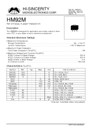 Datasheet HM92M manufacturer Hi-Sincerity