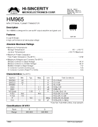 Datasheet HM965 manufacturer Hi-Sincerity