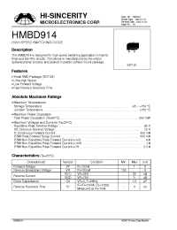 Datasheet HMBD914 manufacturer Hi-Sincerity