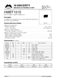 Datasheet HMBT1015 manufacturer Hi-Sincerity
