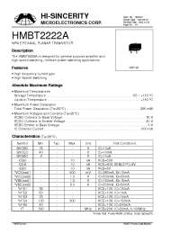 Datasheet HMBT2222A manufacturer Hi-Sincerity