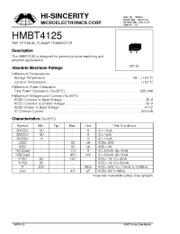 Datasheet HMBT4125 manufacturer Hi-Sincerity