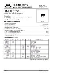 Datasheet HMBT5551 manufacturer Hi-Sincerity