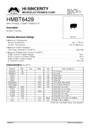 Datasheet HMBT6429 manufacturer Hi-Sincerity