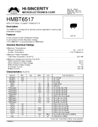 Datasheet HMBT6517 manufacturer Hi-Sincerity