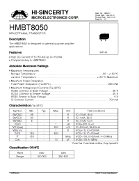 Datasheet HMBT8050 manufacturer Hi-Sincerity