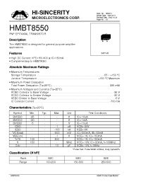 Datasheet HMBT8550 manufacturer Hi-Sincerity