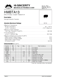 Datasheet HMBTA13 manufacturer Hi-Sincerity