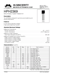 Datasheet HMH2369 manufacturer Hi-Sincerity
