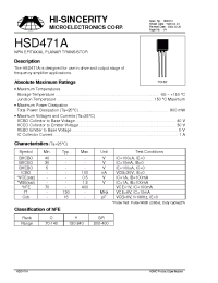 Datasheet HMJE13007 manufacturer Hi-Sincerity