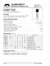 Datasheet HSB772S manufacturer Hi-Sincerity