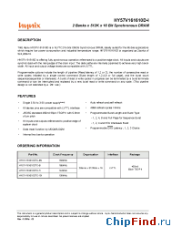 Datasheet HY57V161610DTC-I manufacturer Hynix
