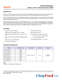 Datasheet HY57V161610ET-10I manufacturer Hynix