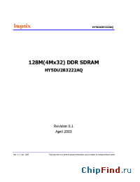 Datasheet HY5DU283222AQ manufacturer Hynix