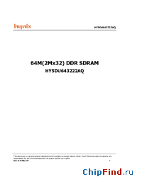 Datasheet HY5DU643222AQ-4 manufacturer Hynix