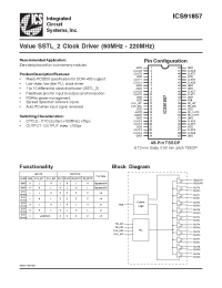 Datasheet ICS91857YGLFT-LF-T manufacturer ICST