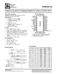 Datasheet ICS9248-135 manufacturer ICST