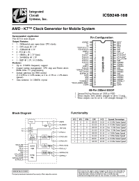 Datasheet ICS9248yF-168-T manufacturer ICST