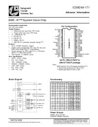 Datasheet ICS9248YG-171-T manufacturer ICST
