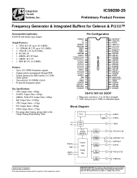 Datasheet ICS9250yF-25-T manufacturer ICST