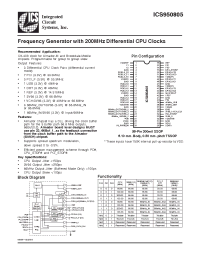 Datasheet ICS950805F-T manufacturer ICST