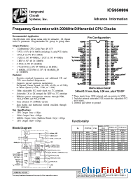 Datasheet ICS950806 manufacturer ICST