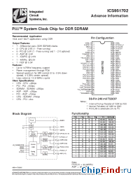 Datasheet ICS951702yG-T manufacturer ICST