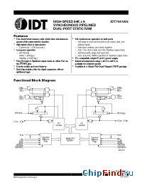 Datasheet 709189 manufacturer IDT
