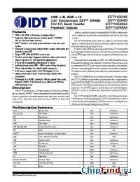 Datasheet 71v2546S manufacturer IDT