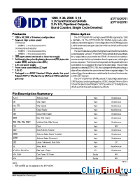 Datasheet 71V25761 manufacturer IDT