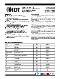 Datasheet 71V3558S manufacturer IDT