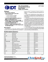 Datasheet 71V432S5PF manufacturer IDT