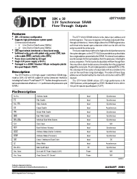 Datasheet 71V433S11PF manufacturer IDT