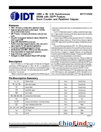 Datasheet 71V546S133PF manufacturer IDT