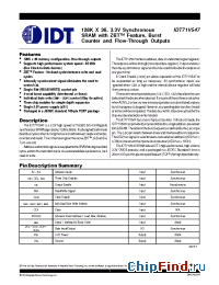 Datasheet 71V547S100PF manufacturer IDT