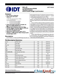 Datasheet 71V632S5PFI manufacturer IDT