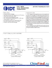 Datasheet 74FCT162H952T manufacturer IDT