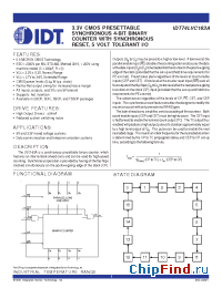 Datasheet 74LVC163A manufacturer IDT