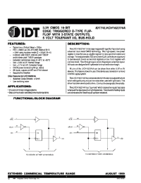 Datasheet IDT40LVC162374APV manufacturer IDT