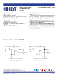 Datasheet IDT54FCT162373ATPFB manufacturer IDT